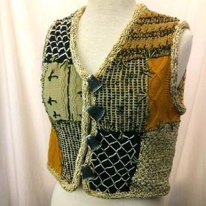 Sandy Starkman Cotton and Silk Patchwork Vest